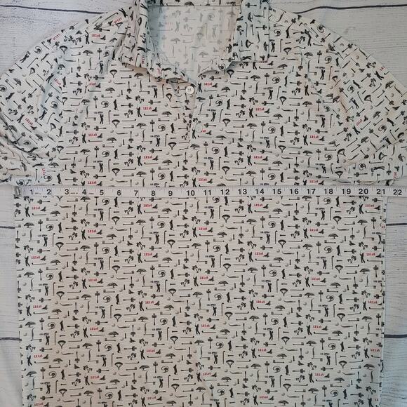 121st US Open Size M Golf Torrey Pines All Over Print Polo Rugby Shirt White - Picture 6 of 9